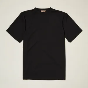 Desk Style Simple Top Inserch Rib Crew Neck T-Shirt T299-00001 Black