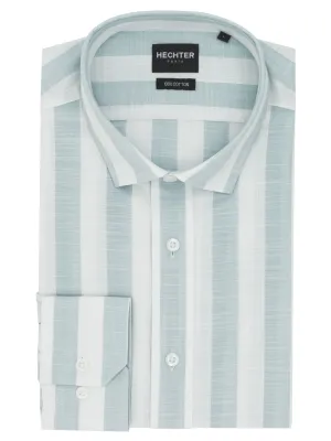 Sel Light Blue Striped Casual Shirt Layered Design Unique Design