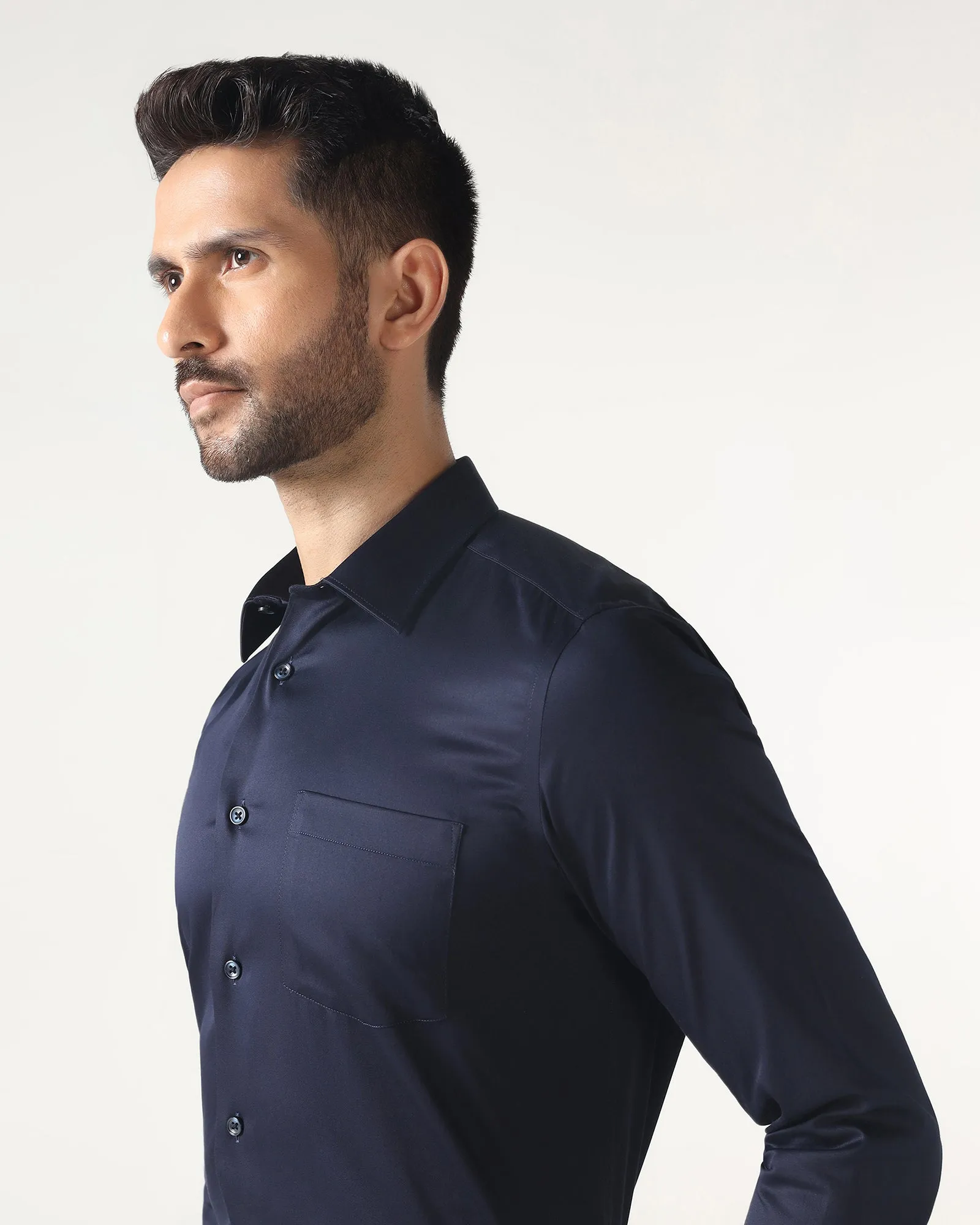Effortless Style Dark Navy Non Iron Solid Shirt - Sailor