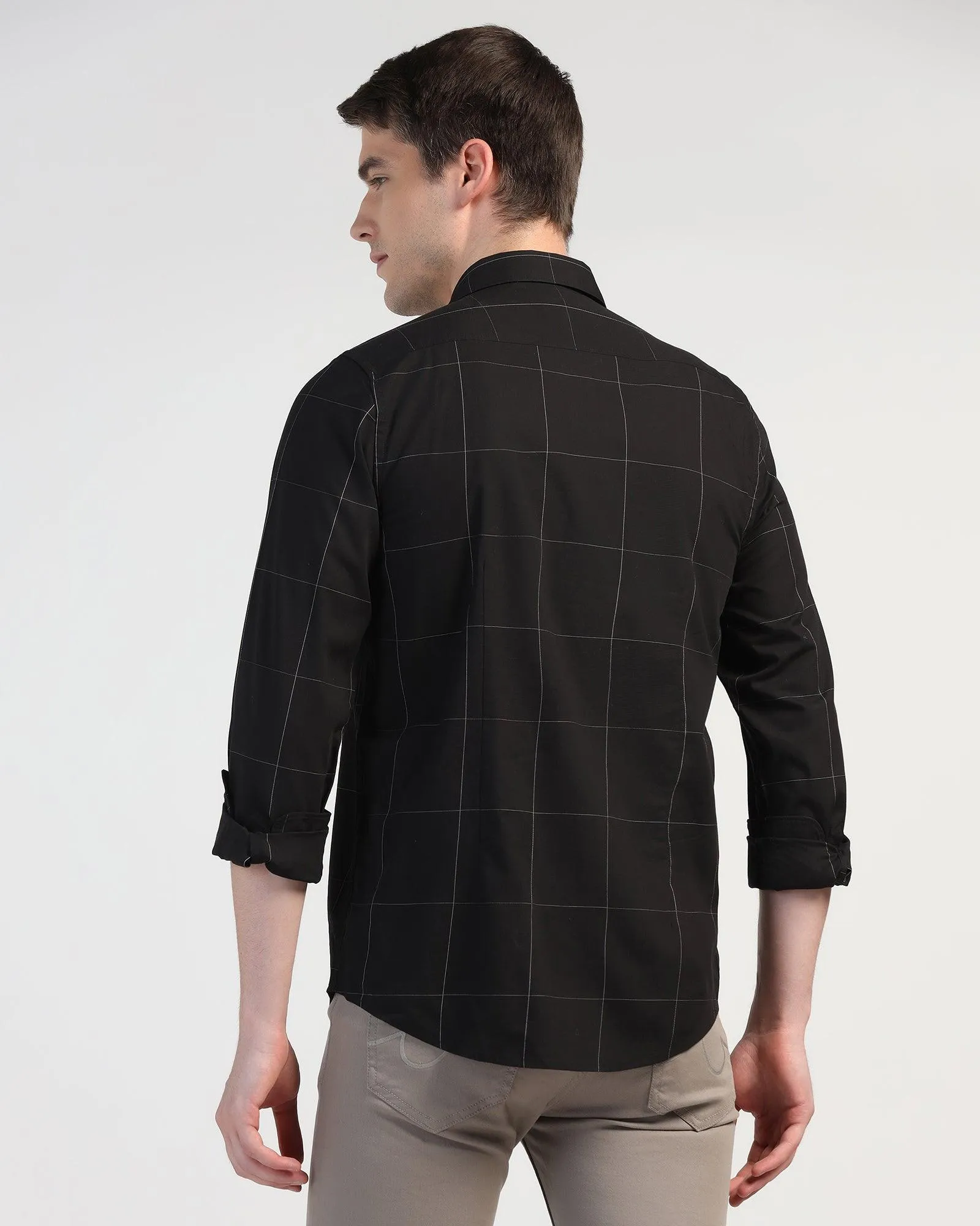 Casual Black Check Shirt - Meester youth trend
