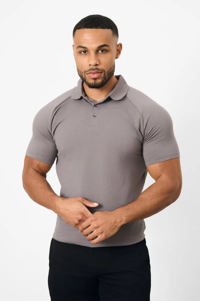 Elegant Comfort Athletic Fit Polo Shirt in Charcoal