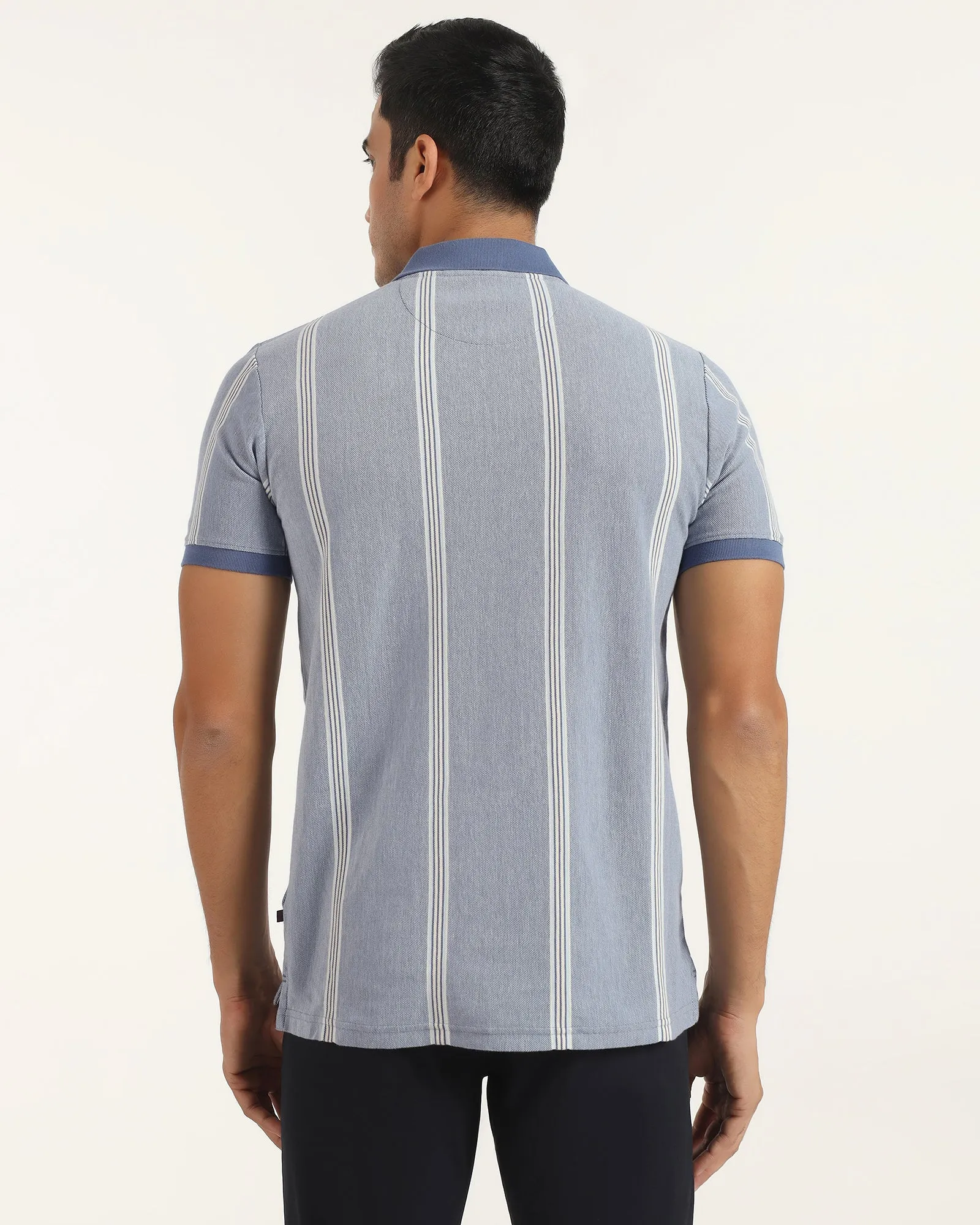 Polo Aster Blue Stripe T-Shirt - Cape Summer Vacation Sleek Fit