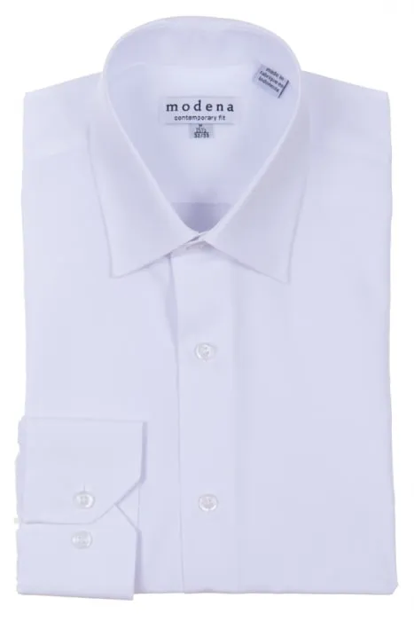 Modena Contemporary Fit Regular Cuff M300BS0R White Layering Piece Multi Functional Pockets