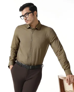 Breathable Lining Yellow Textured Shirt - Zander