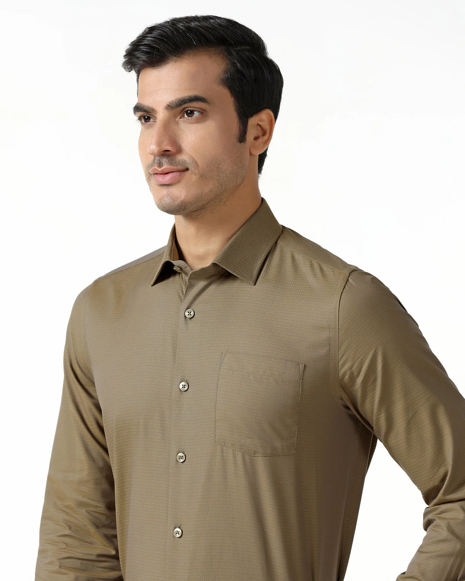 Fashion Forward Yellow Textured Shirt - Zander