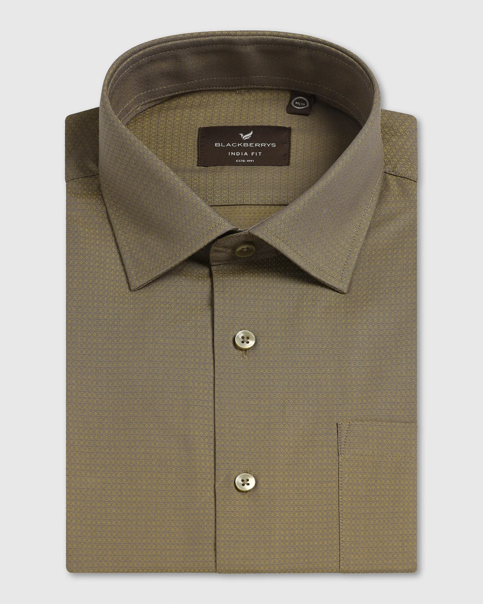Yellow Textured Shirt - Zander Modern Fit