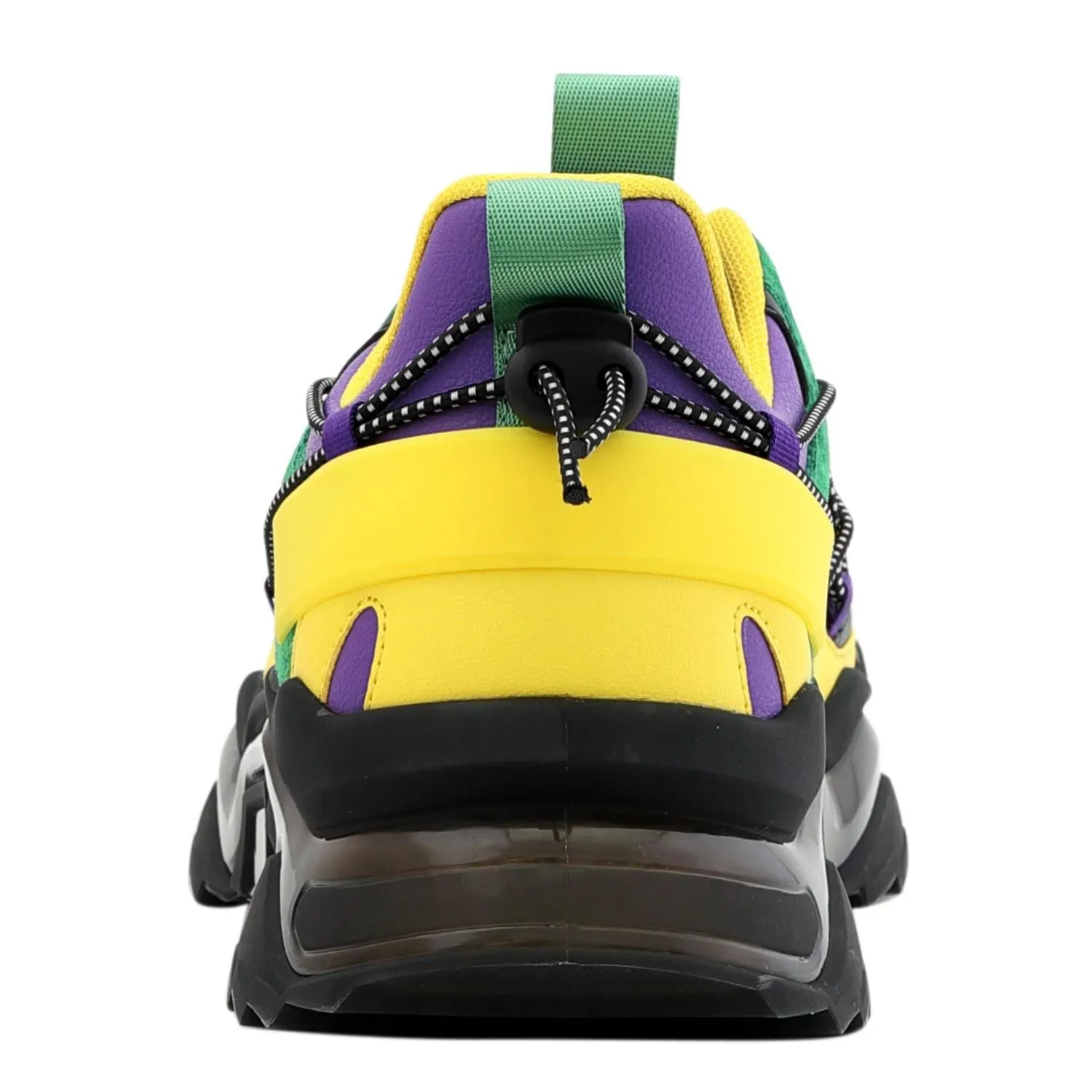 Easy   To   Wear Trek Style: Men's Purple, Green & Yellow Sneakers