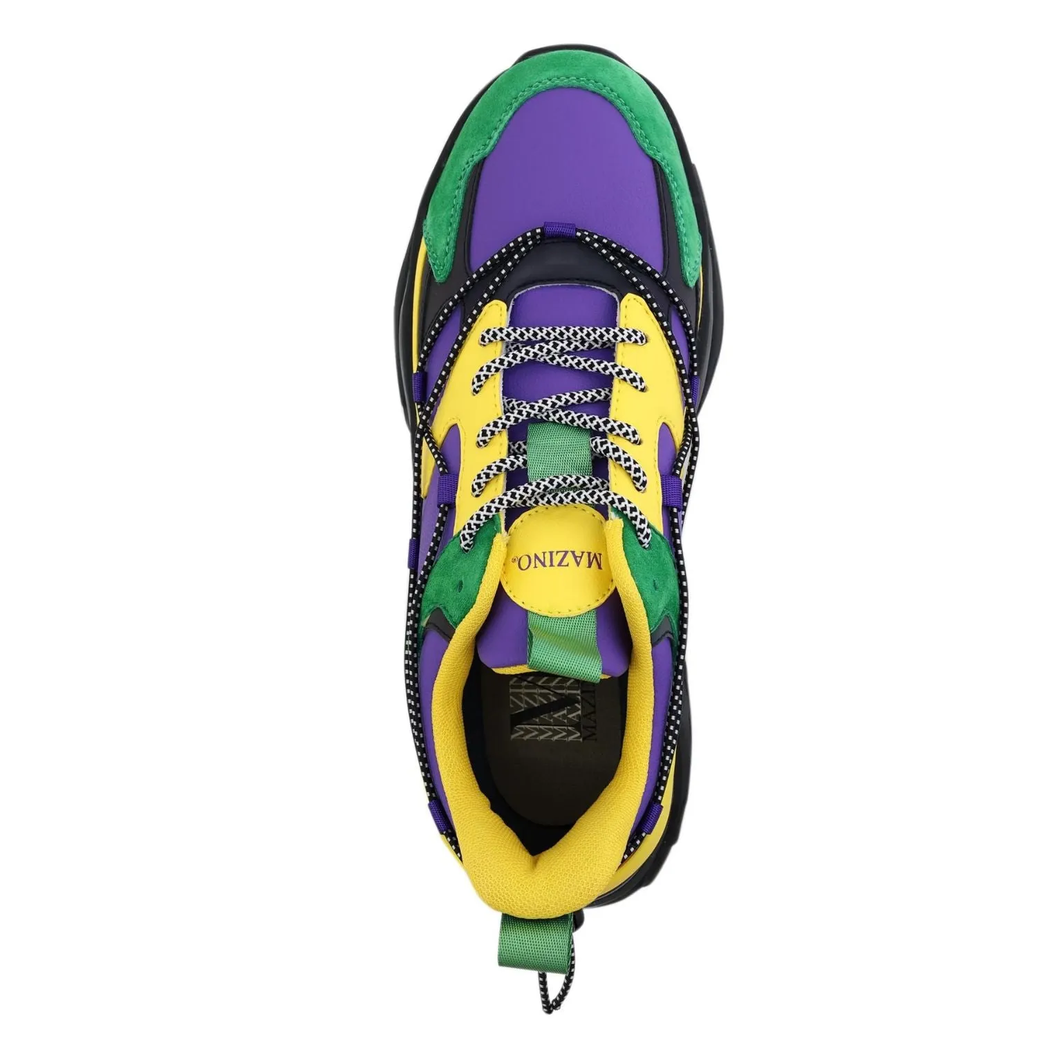 Pasture Hike Ride Friendly Trek Style: Men's Purple, Green & Yellow Sneakers