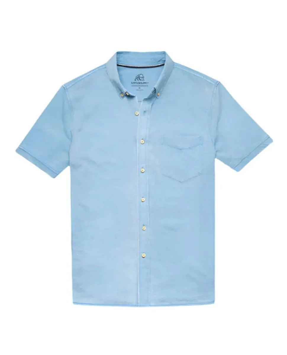 Tony Burnout SS Shirt - Blissful Blue FadeResistant Dye