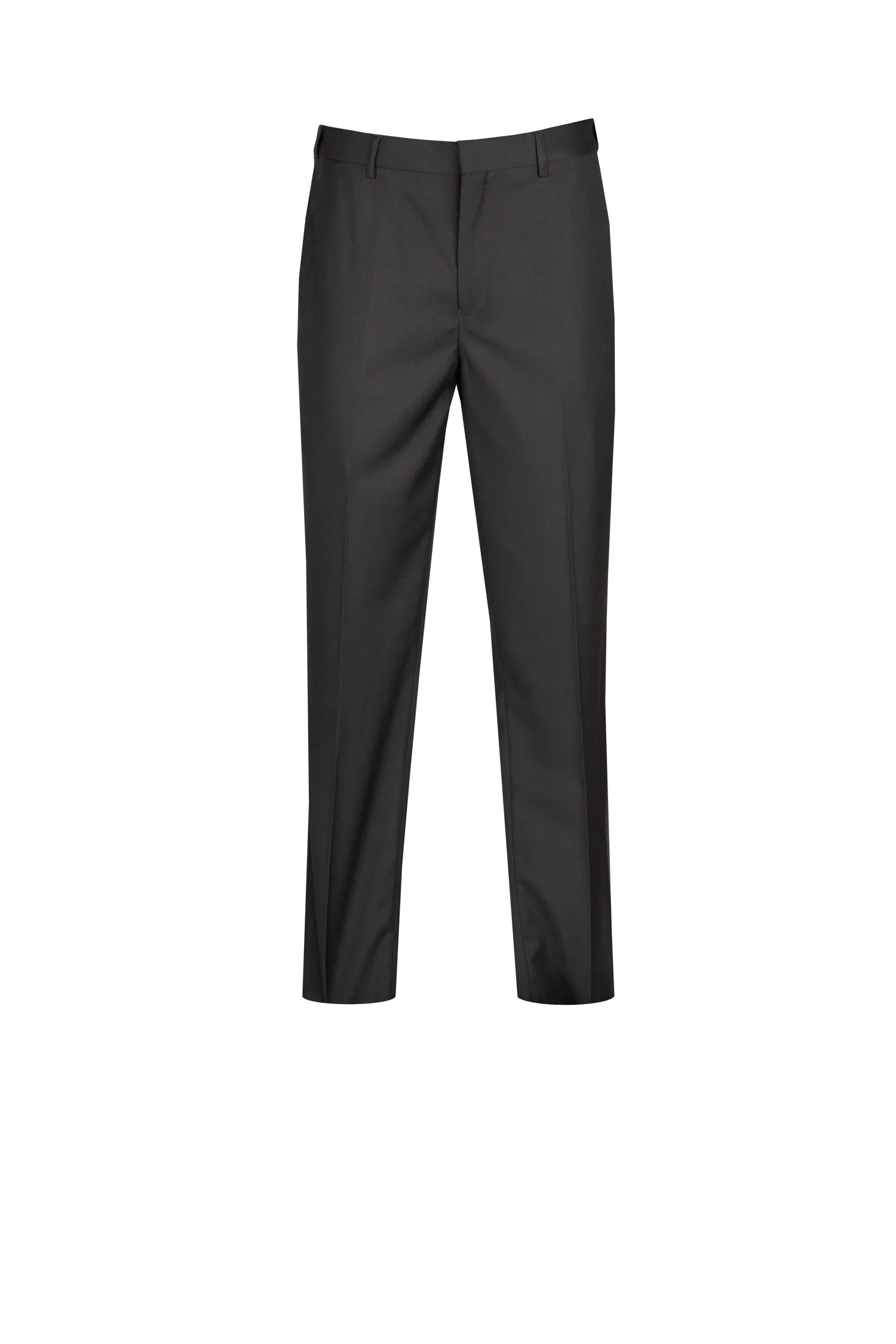 FlexibleKneePanels Pull-on style Black Wool Feel Flat Front Tuxedo Pants with Adjustable Waistband