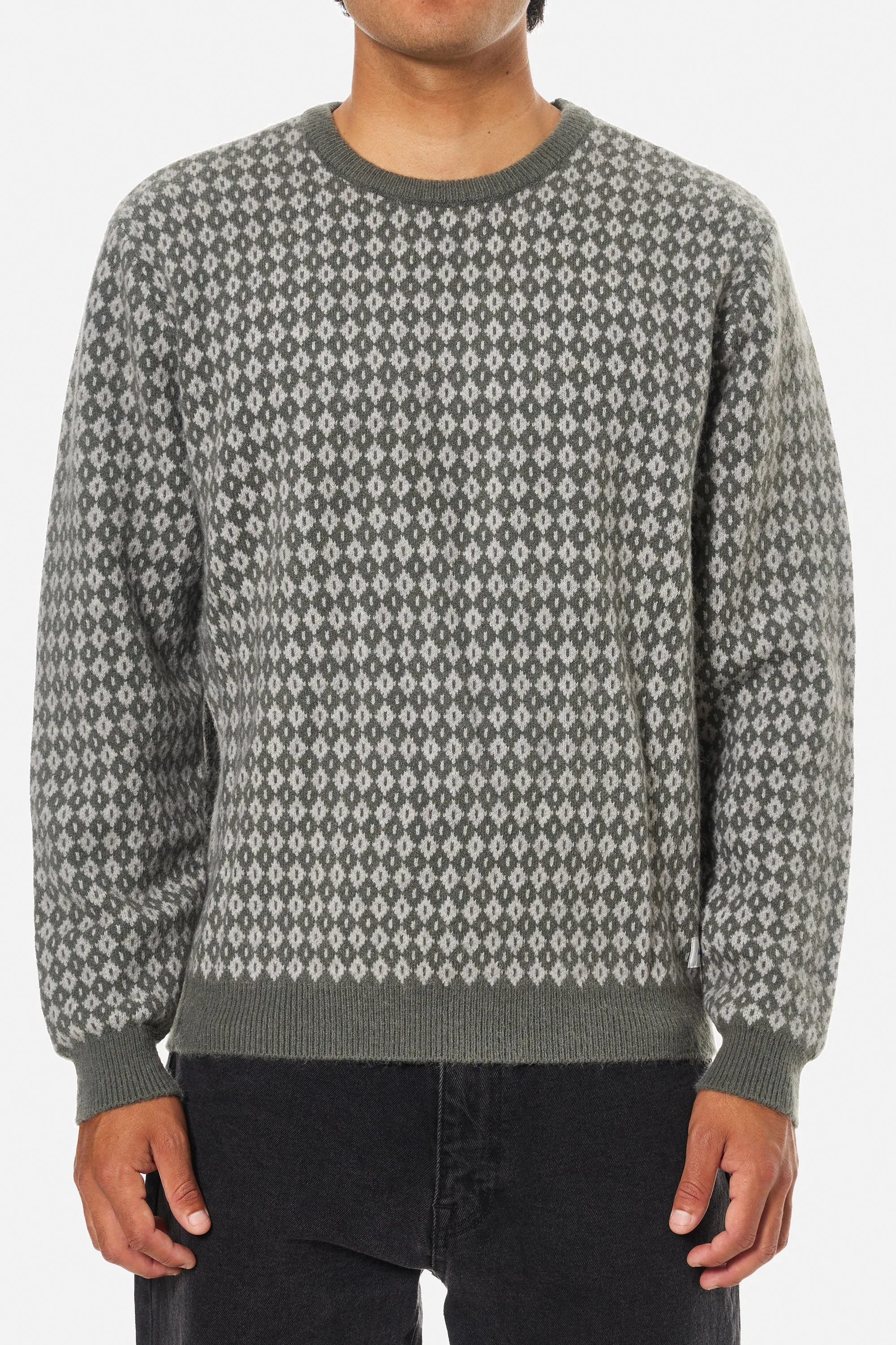 Check Sweater - Gray Green Cotton Glow