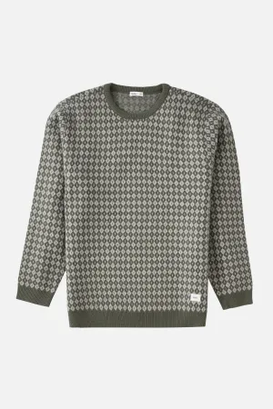 Global Edge Summer Air Check Sweater - Gray Green