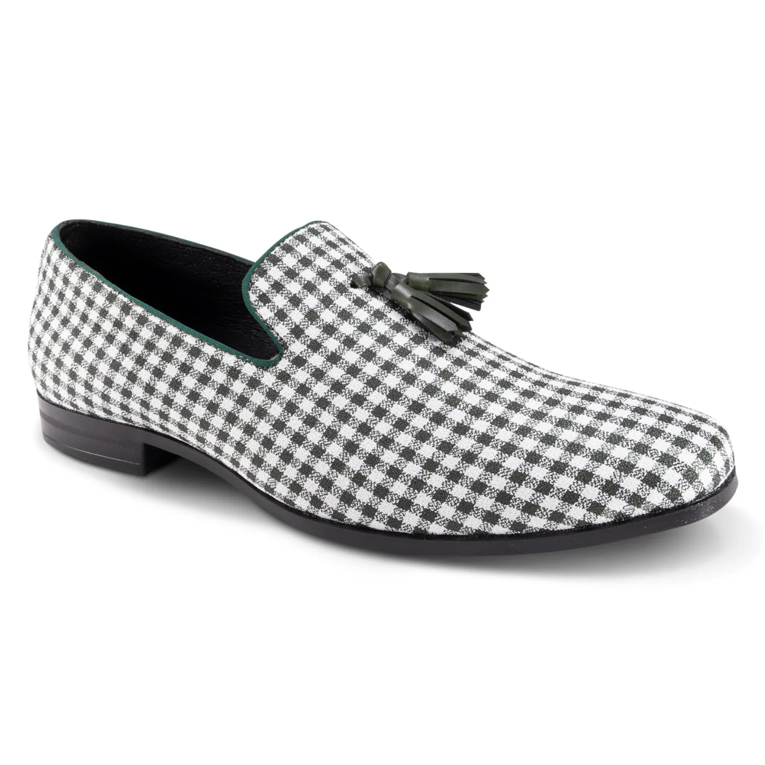 Blotchy Collection: Montique Hunter Checkered Tassel Loafer Fashion Shoes S2367 Harbor Walks Firm Safe