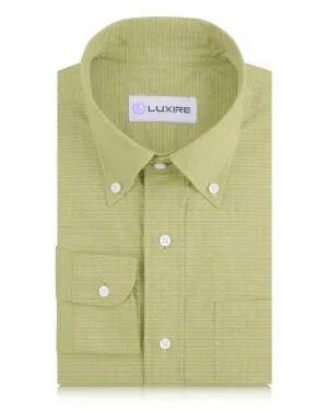 Linen: Lemon Green Pin Stripes SnagFree Fabric
