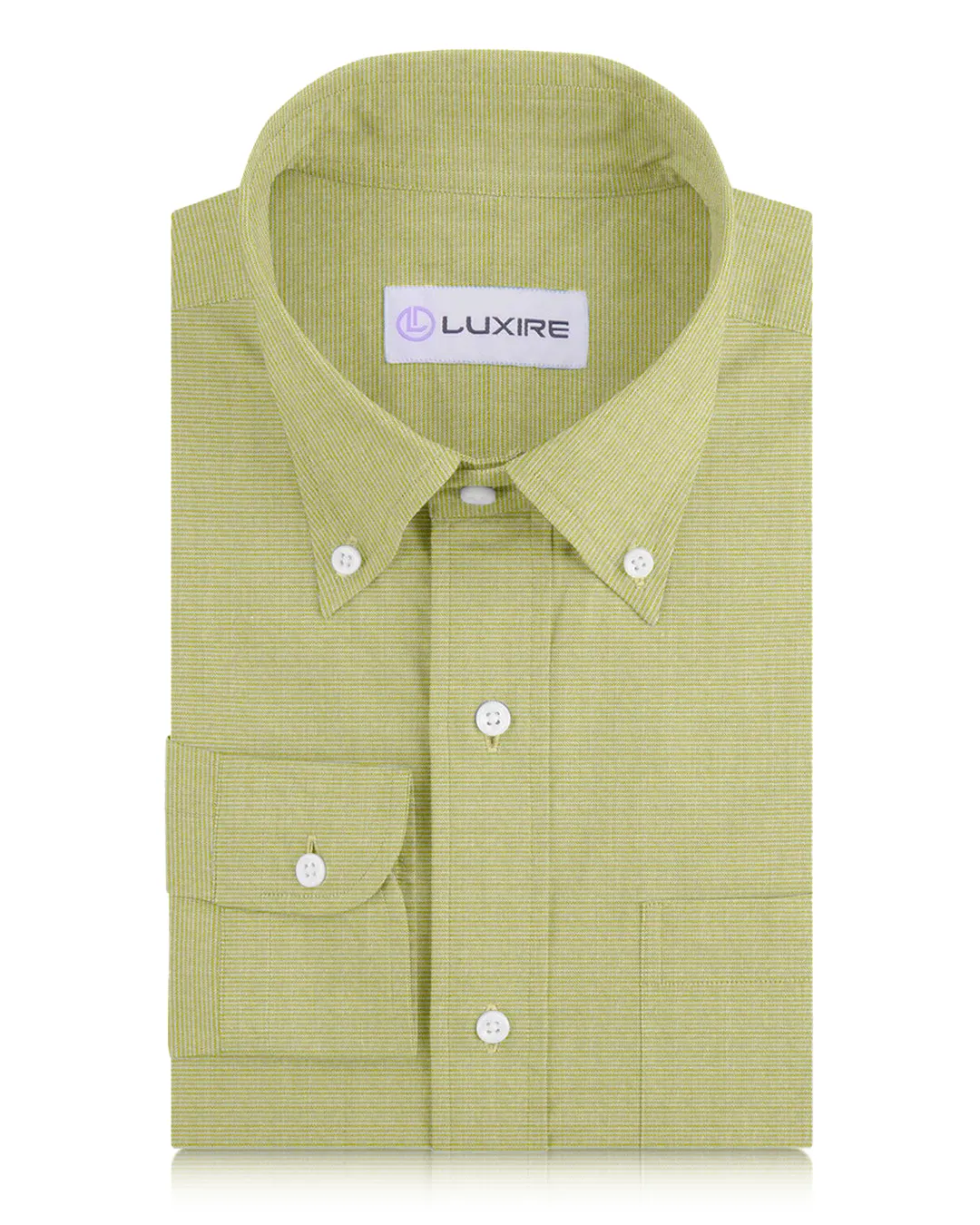 Linen: Lemon Green Pin Stripes SnagFree Fabric