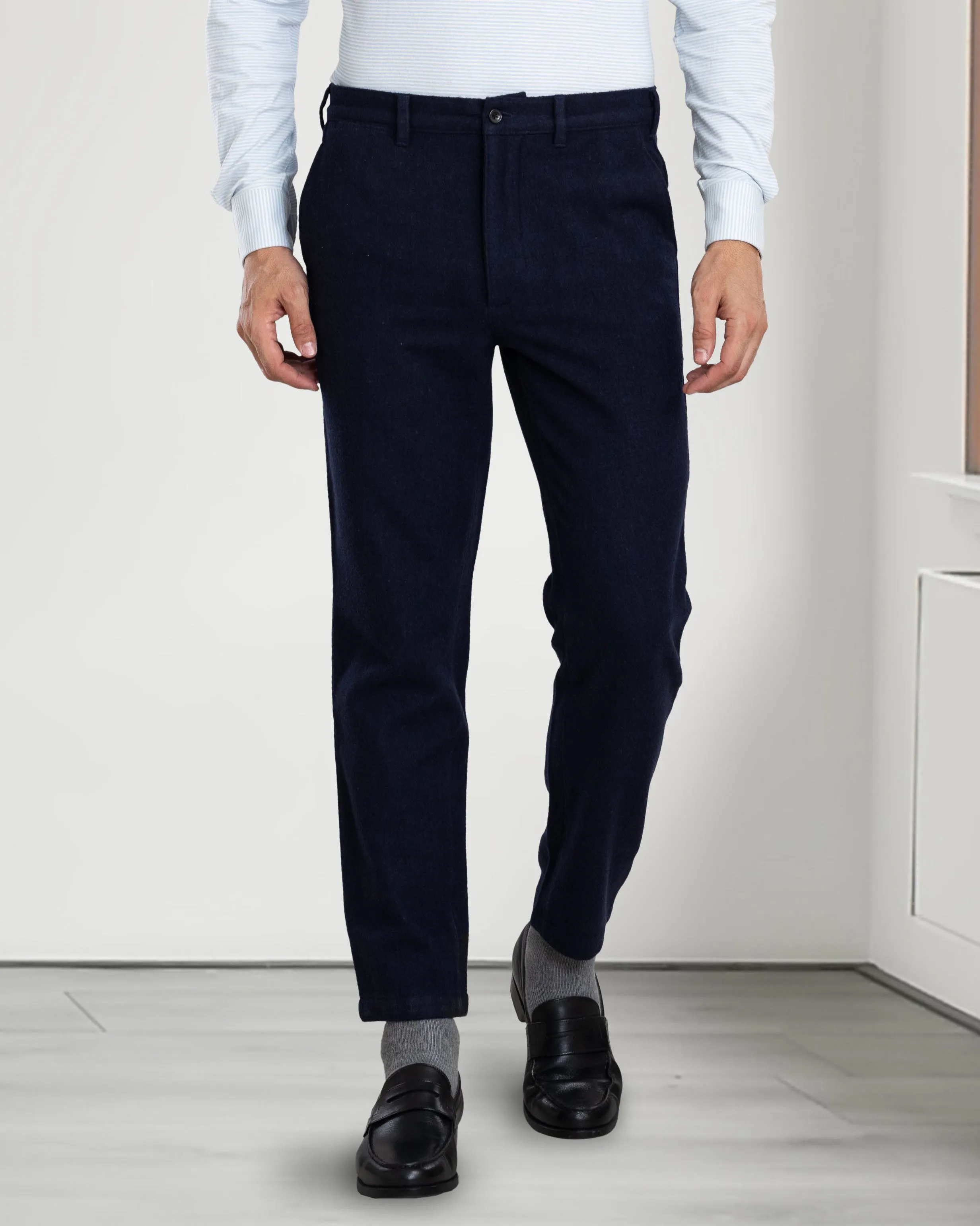 Quick Flex Comfy Design Navy Wool Chino