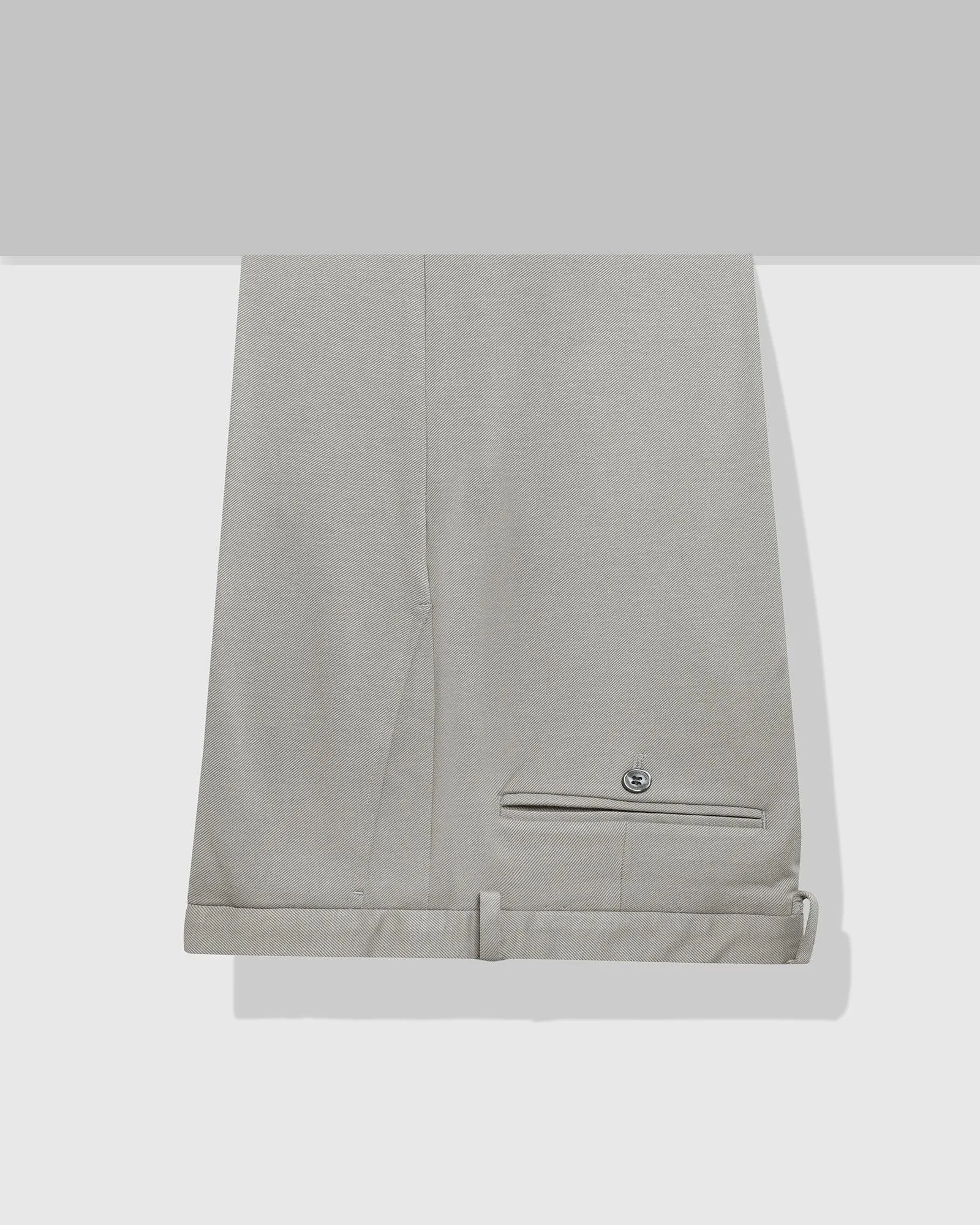 pilling resistant Slim Comfort B-95 Formal Grey Textured Trouser - Easter