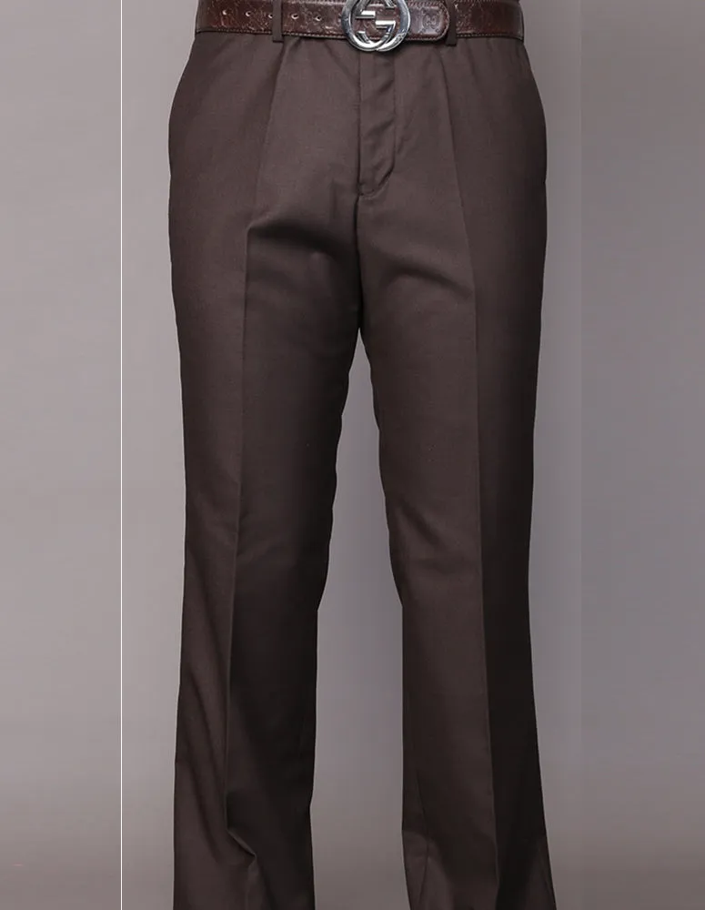 BROWN REGULAR FIT PLEATED PANTS Water-resistant