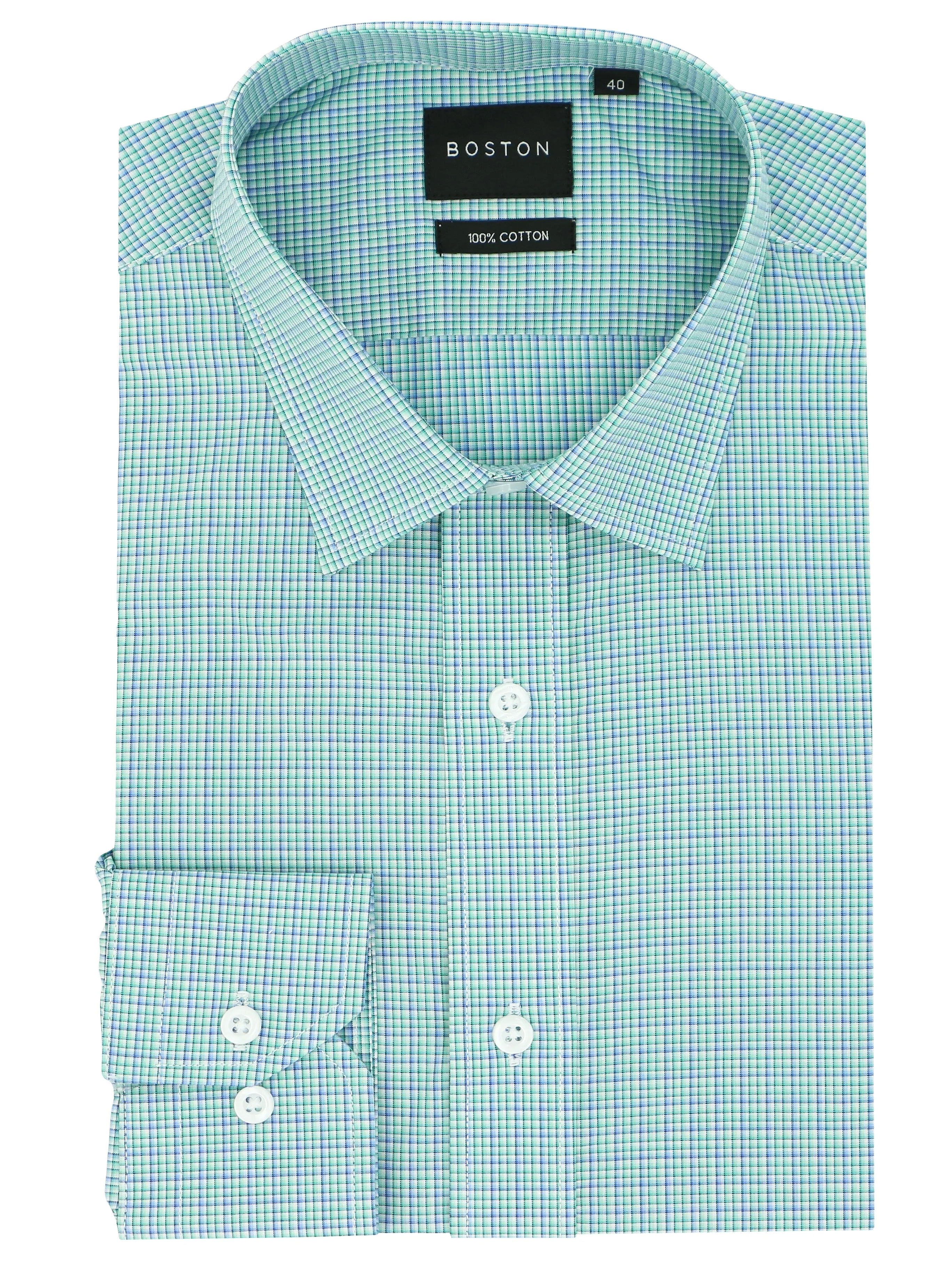 Liberty Business Blue Green Checked Shirt slim cut Weekend Outfit