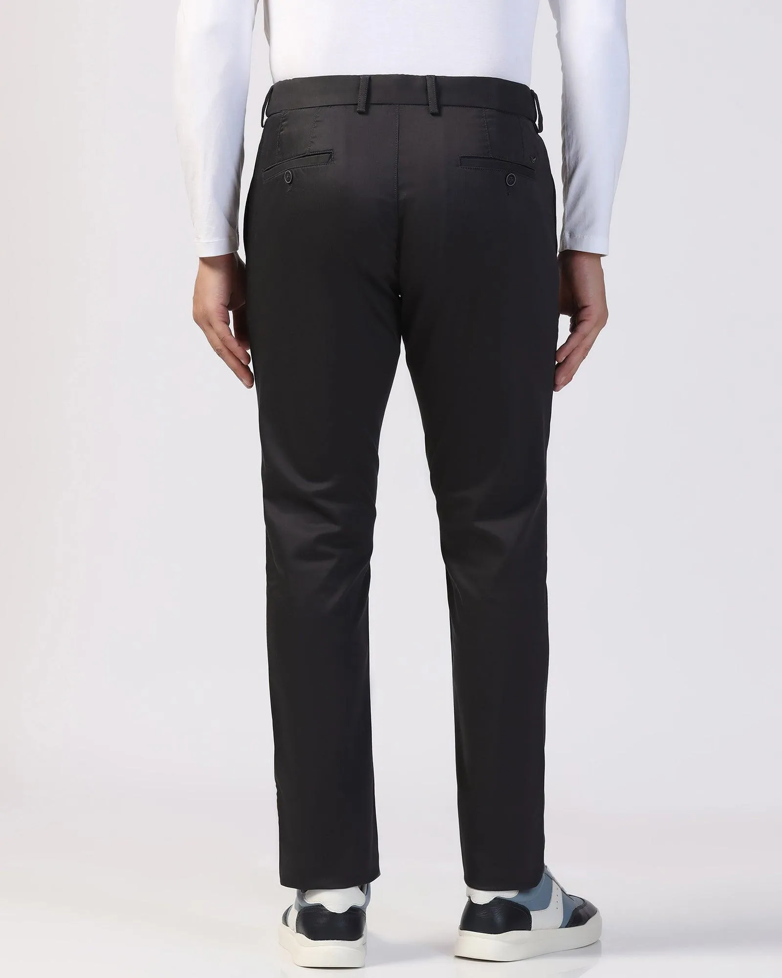 Slim Fit B-91 Casual Charcoal Solid Khakis - Prince Multi-way wear Flattering Comfort