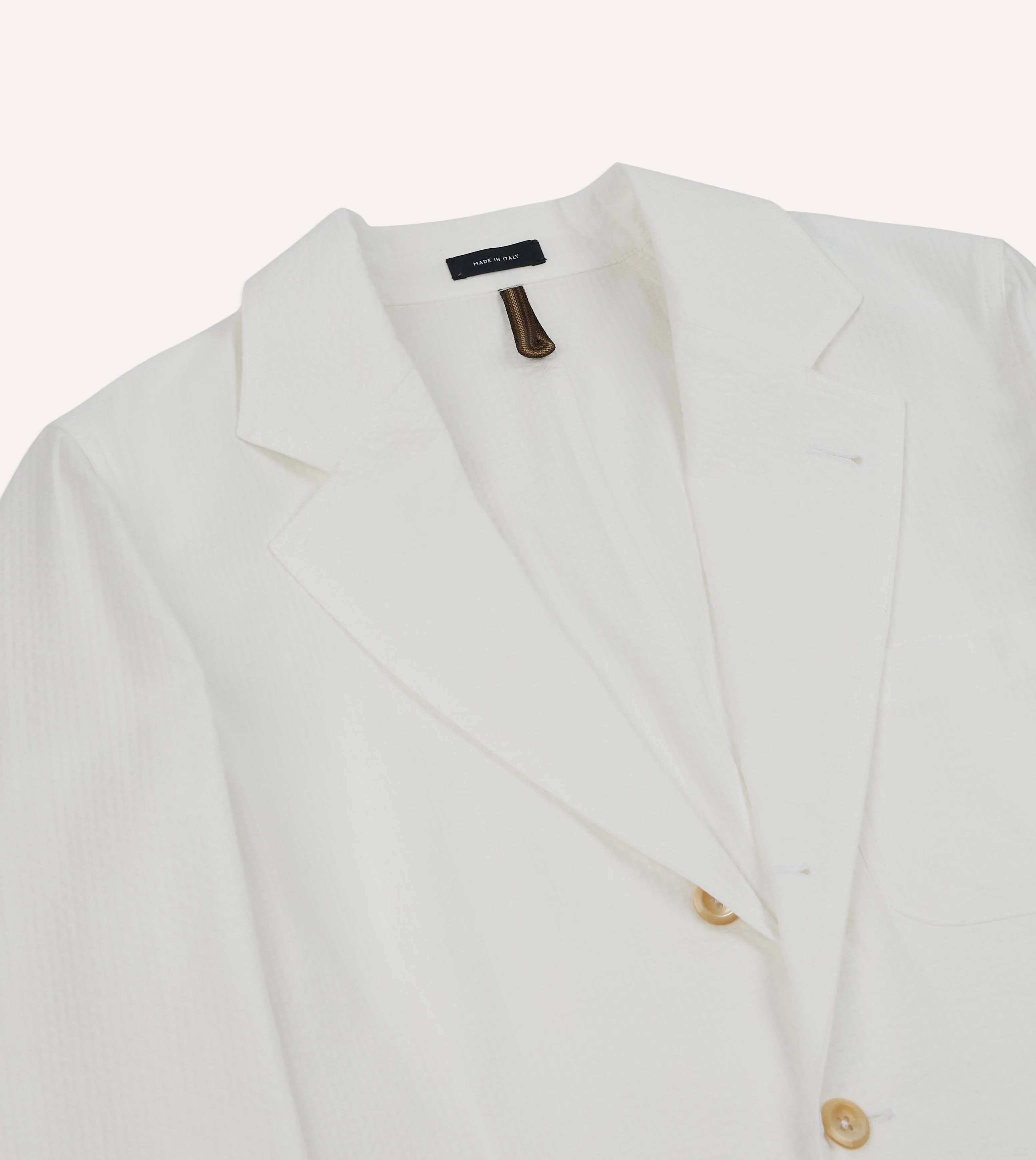 Michael McGregor for Drake??s White Seersucker Games Blazer Mk. I StretchableMaterial Daily Wear