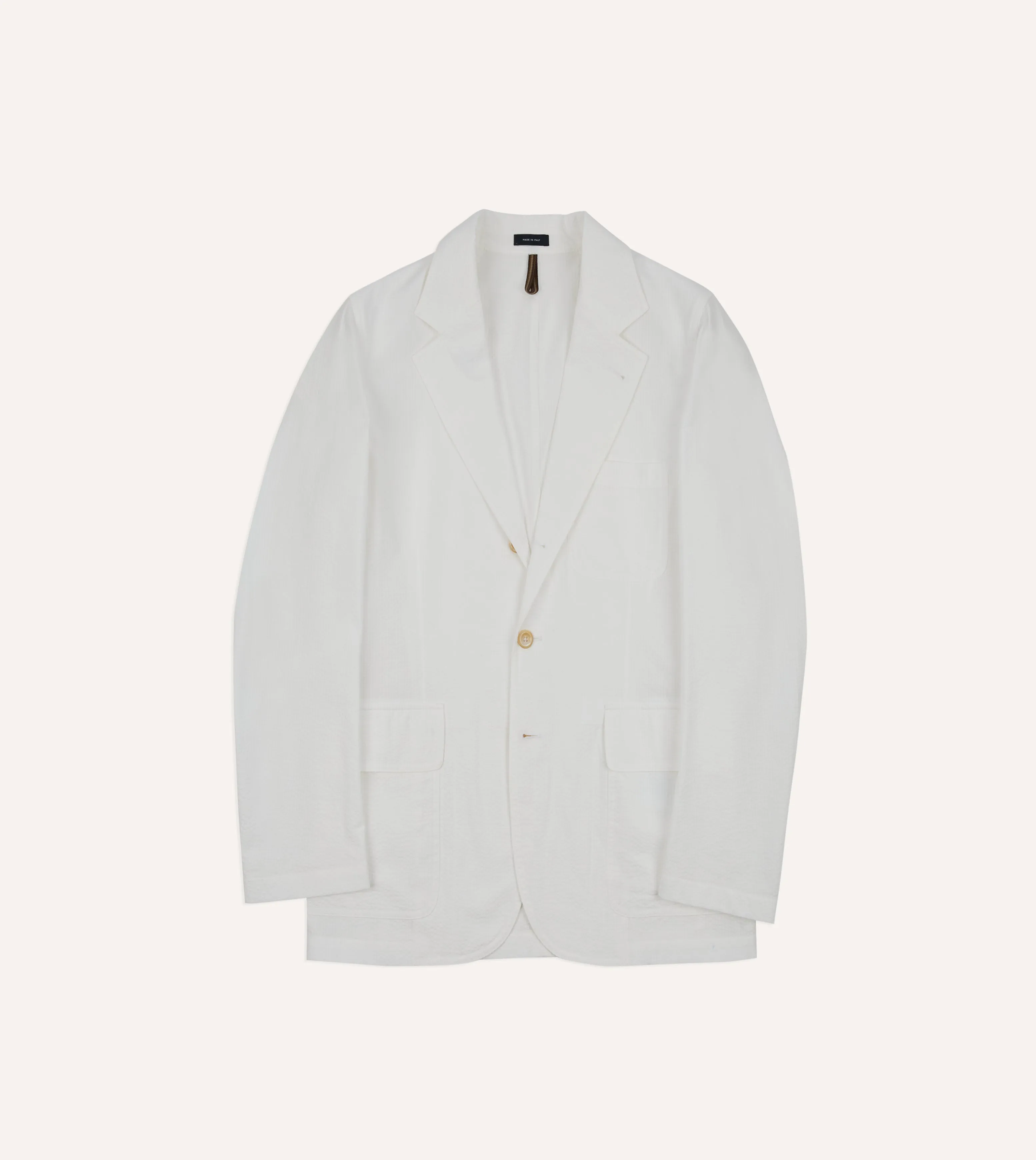 Moisture Managing Layer Michael McGregor for Drake??s White Seersucker Games Blazer Mk. I