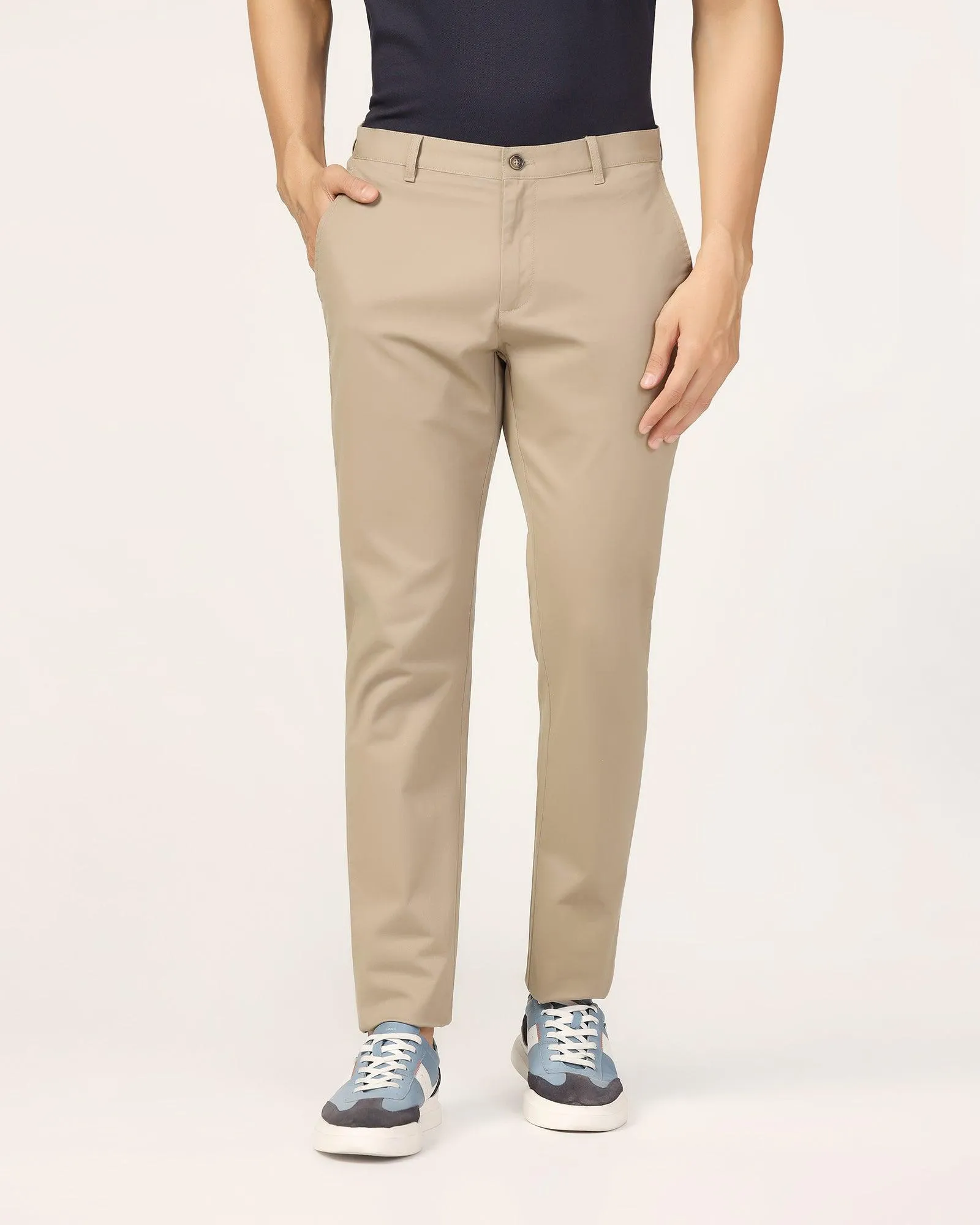 Minimal Cut Slim Comfort B-95 Casual Khaki Solid Khakis - Lab