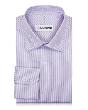 Purple Pin Stripes On White Shirt Neutral Tone Polished Finish