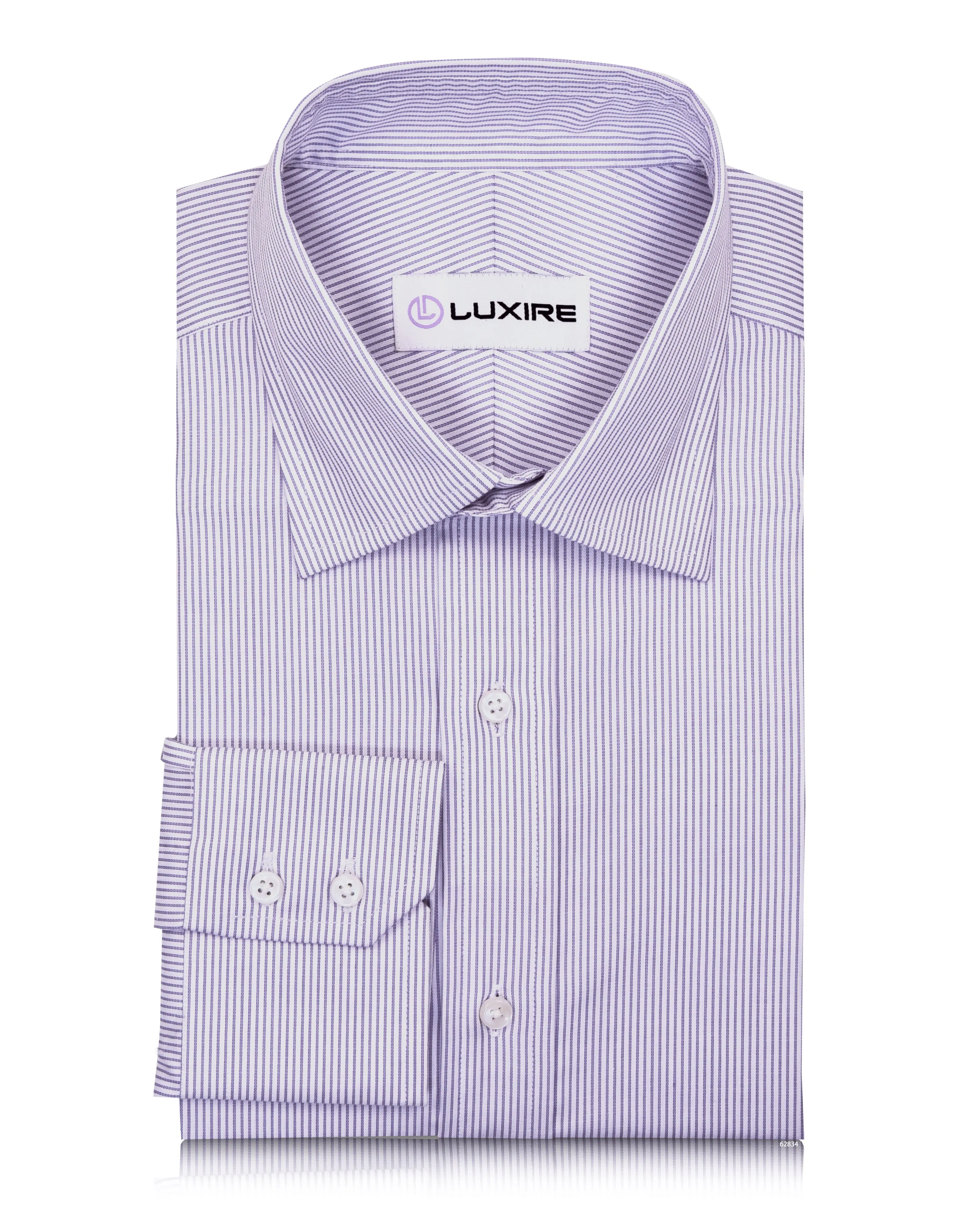 Purple Pin Stripes On White Shirt Neutral Tone Polished Finish