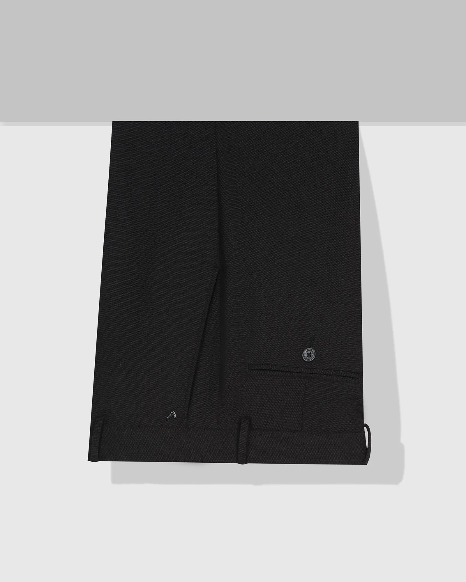 Active Comfort Wear Slim Comfort B-95 Formal Black Textured Trouser - Campbell