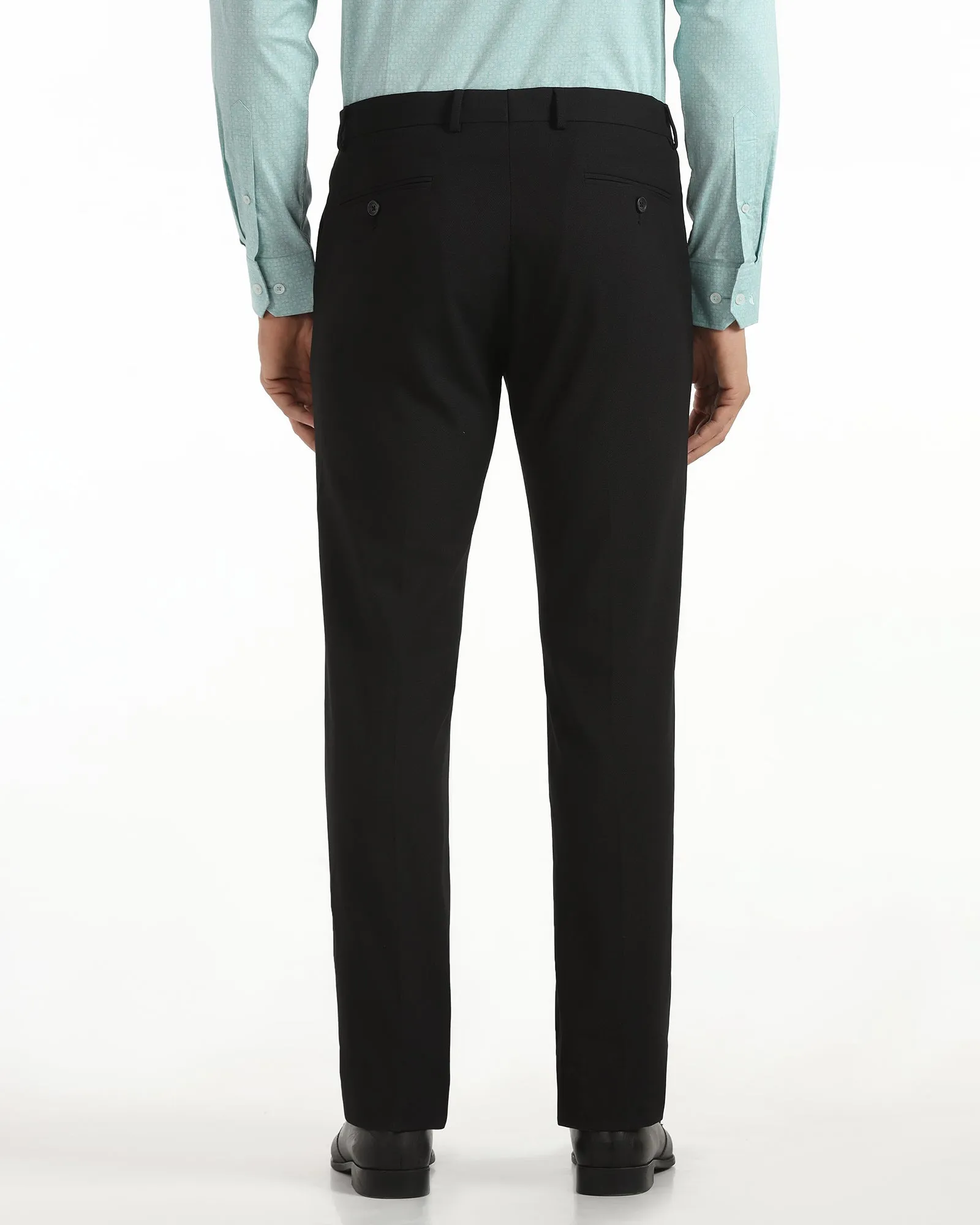 Slim Comfort B-95 Formal Black Textured Trouser - Campbell Urban Comfort