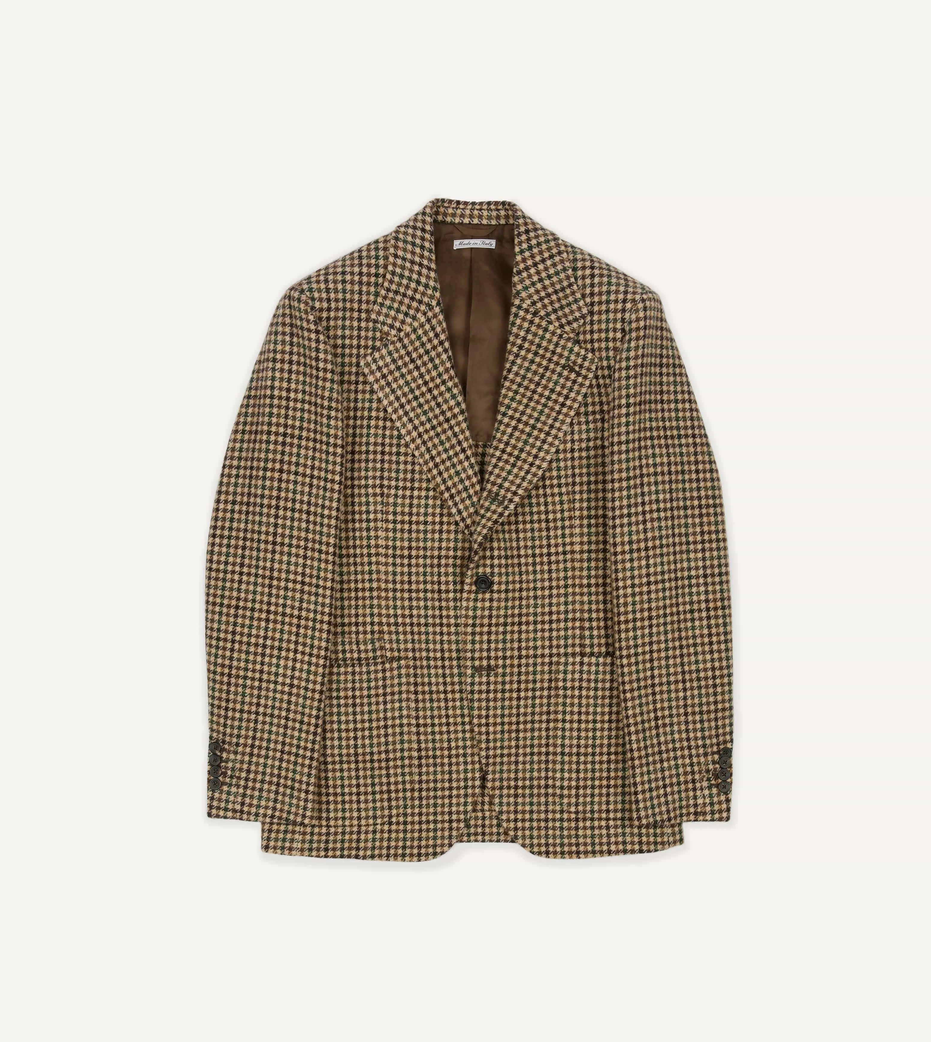 Reversible Dual Layer Brown Gun Club Check Tweed Blazer