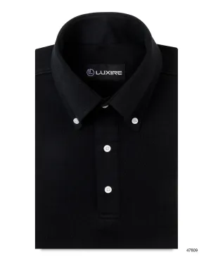 Midnight Black Polo T-shirt Versatile Top Spring Collection