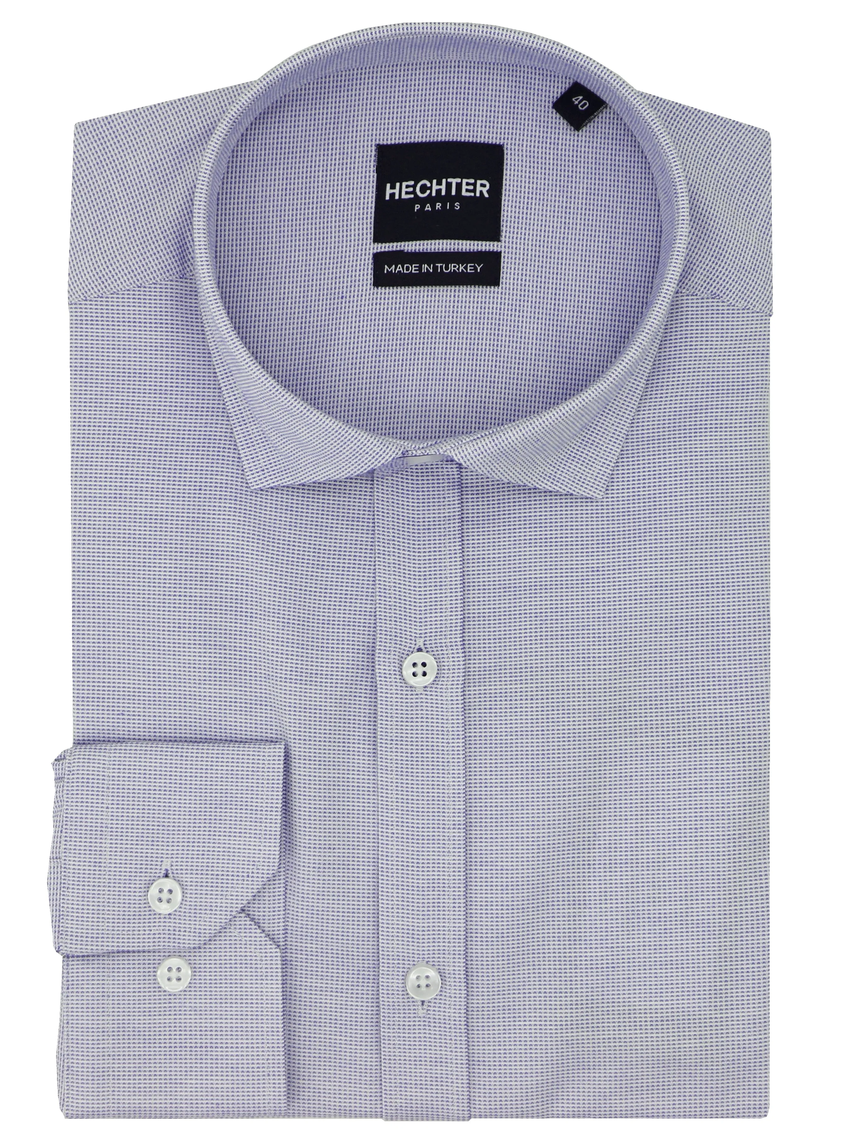Pure Cotton Tailored Cut Jacque Business Purple Woven Shirt