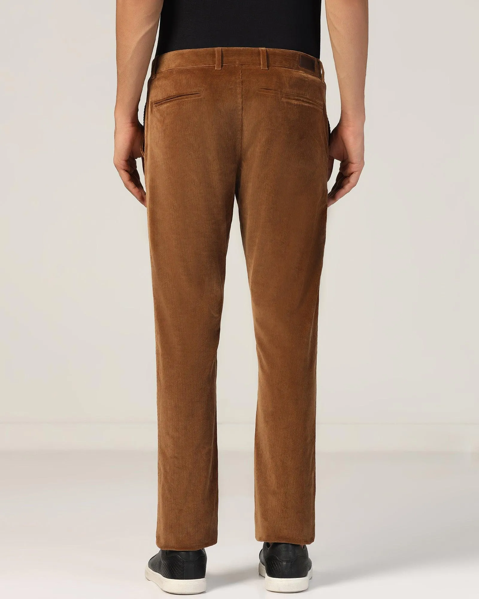 Slim Comfort B-95 Casual Brown Solid Khakis - Magna Lightweight Layer Sporty Stretch Fit