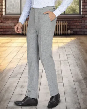 Grey Wool Flannel Pant Tapered Leg Design