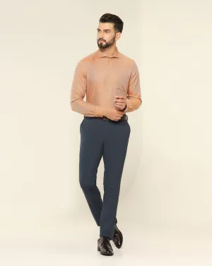 Slim Fit B-91 Formal Blue Solid Trouser - Jonny Casual Active BreathableMaterial