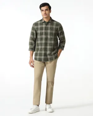 Customizable length Khaki Textured Khakis - Kary