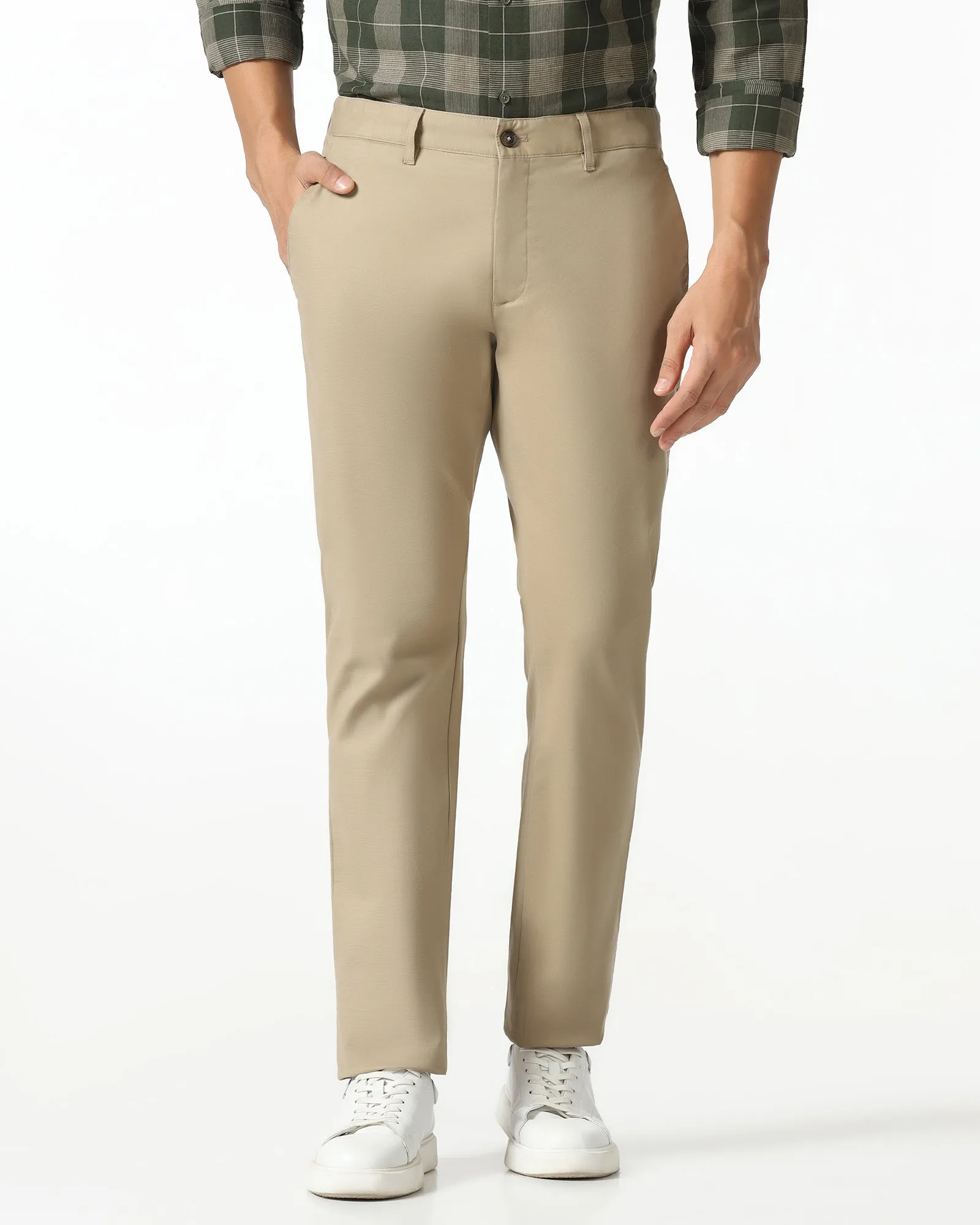 Khaki Textured Khakis - Kary All Purpose Wear