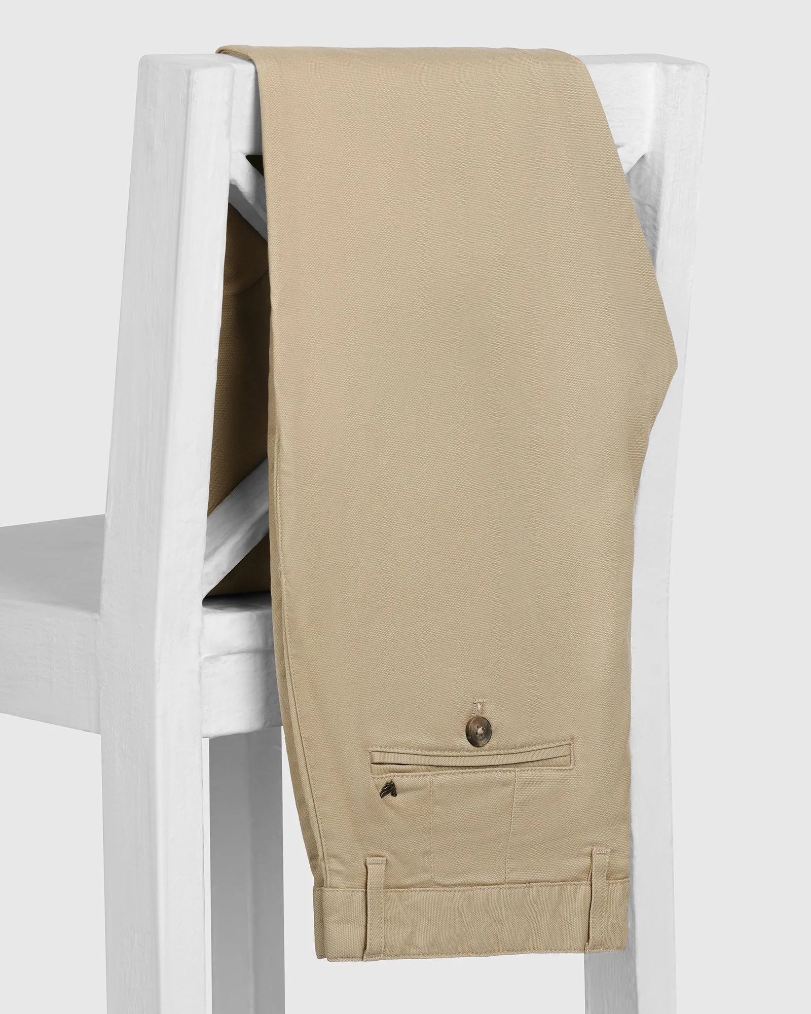 Khaki Textured Khakis - Kary Quick Wash Fashionable Fit