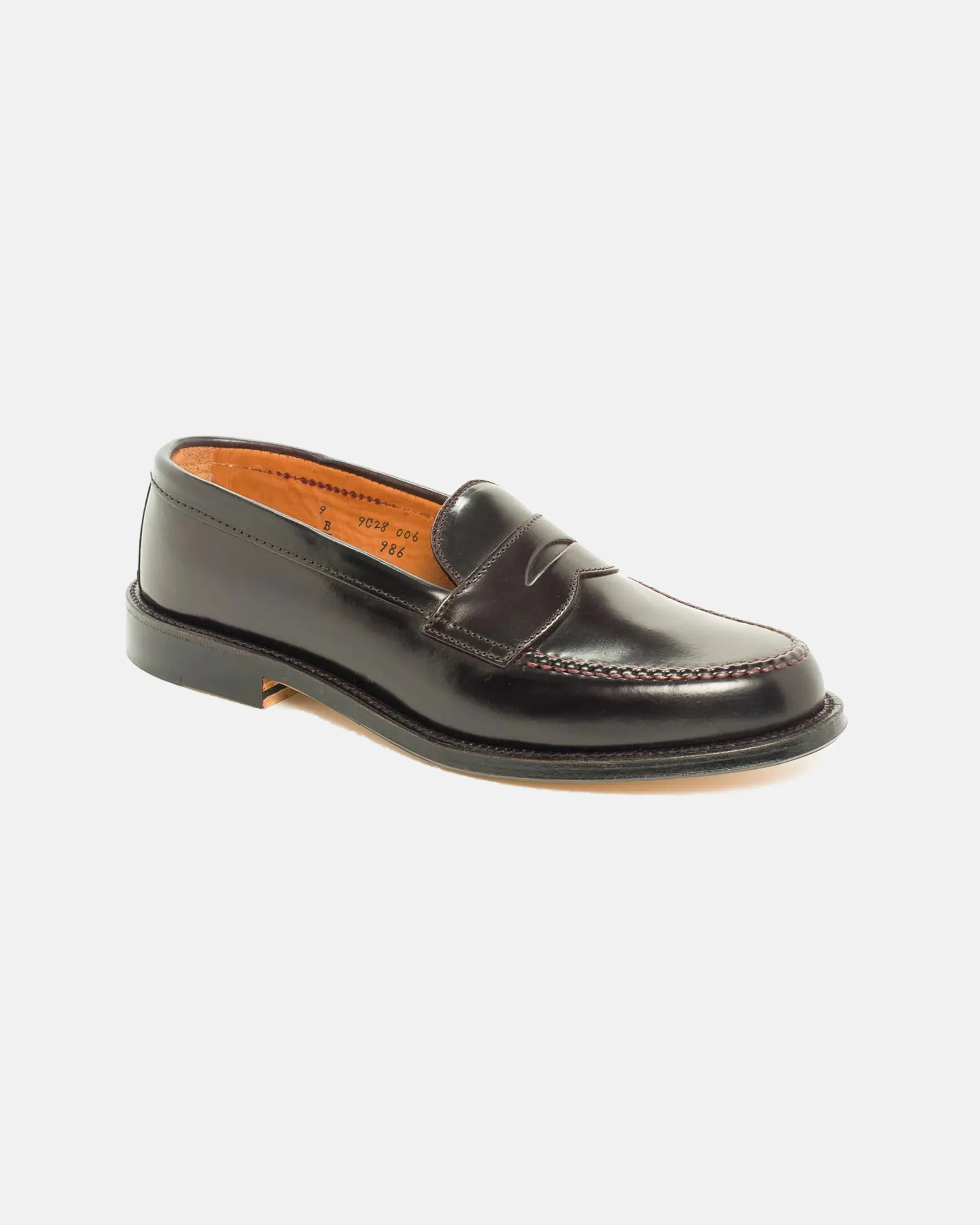 Made-in-America Burgundy no.8 Shell Cordovan Leisure Handsewn Loafer Sweat Resistant Urban Stroll Leather