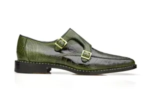 Belvedere - Valiente - Genuine Ostrich Double Monk Strap Dress Shoe - Ant. Forest - 02442  (IN STORE) Ocean Edge