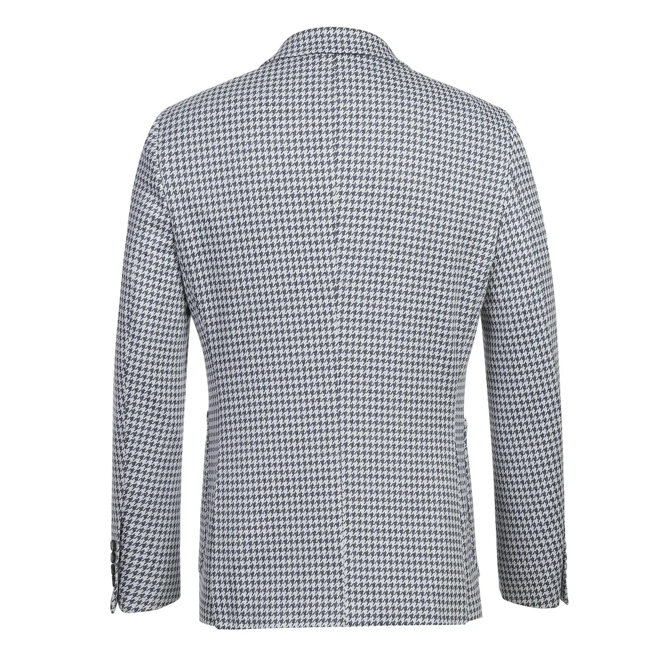 Pellagio Blue Houndstooth Men's Half Canvas Blazer PS23-5 ScratchResistant Zippers UV Protective Layer