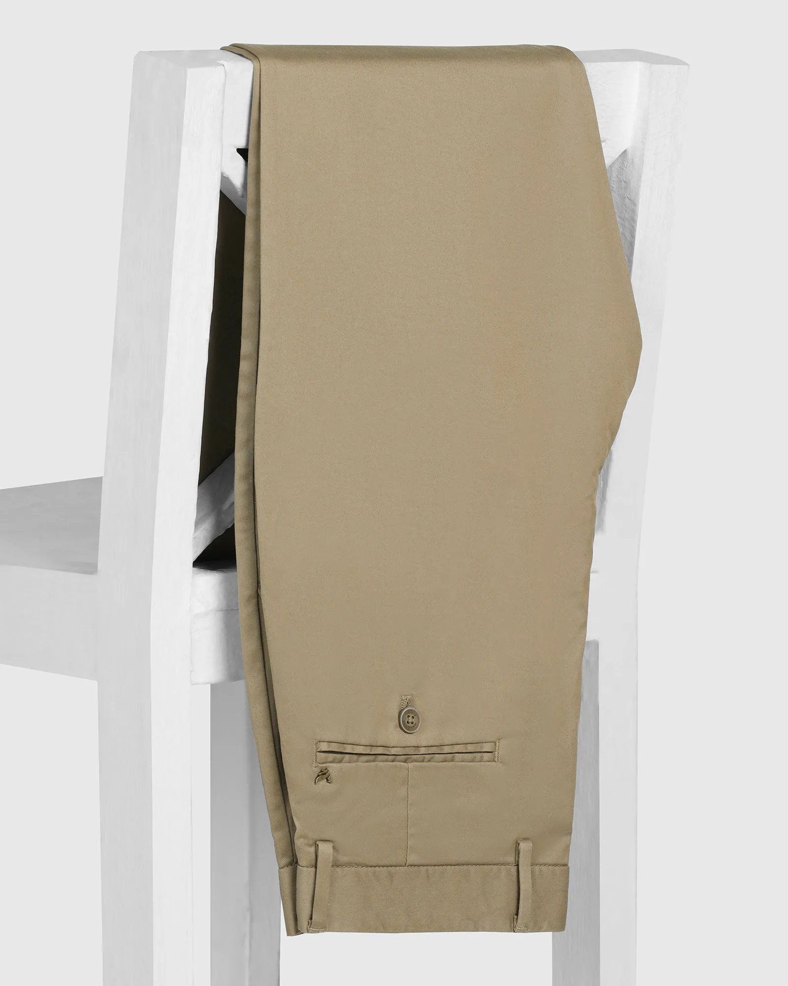 Straight B-90 Casual Khaki Solid Khakis - Martin Durable Activewear FlexibleKnees