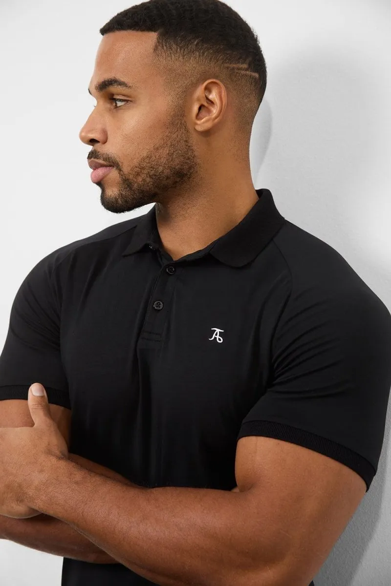 Casual piece Relaxed Layering Athletic Fit Polo Shirt in Black