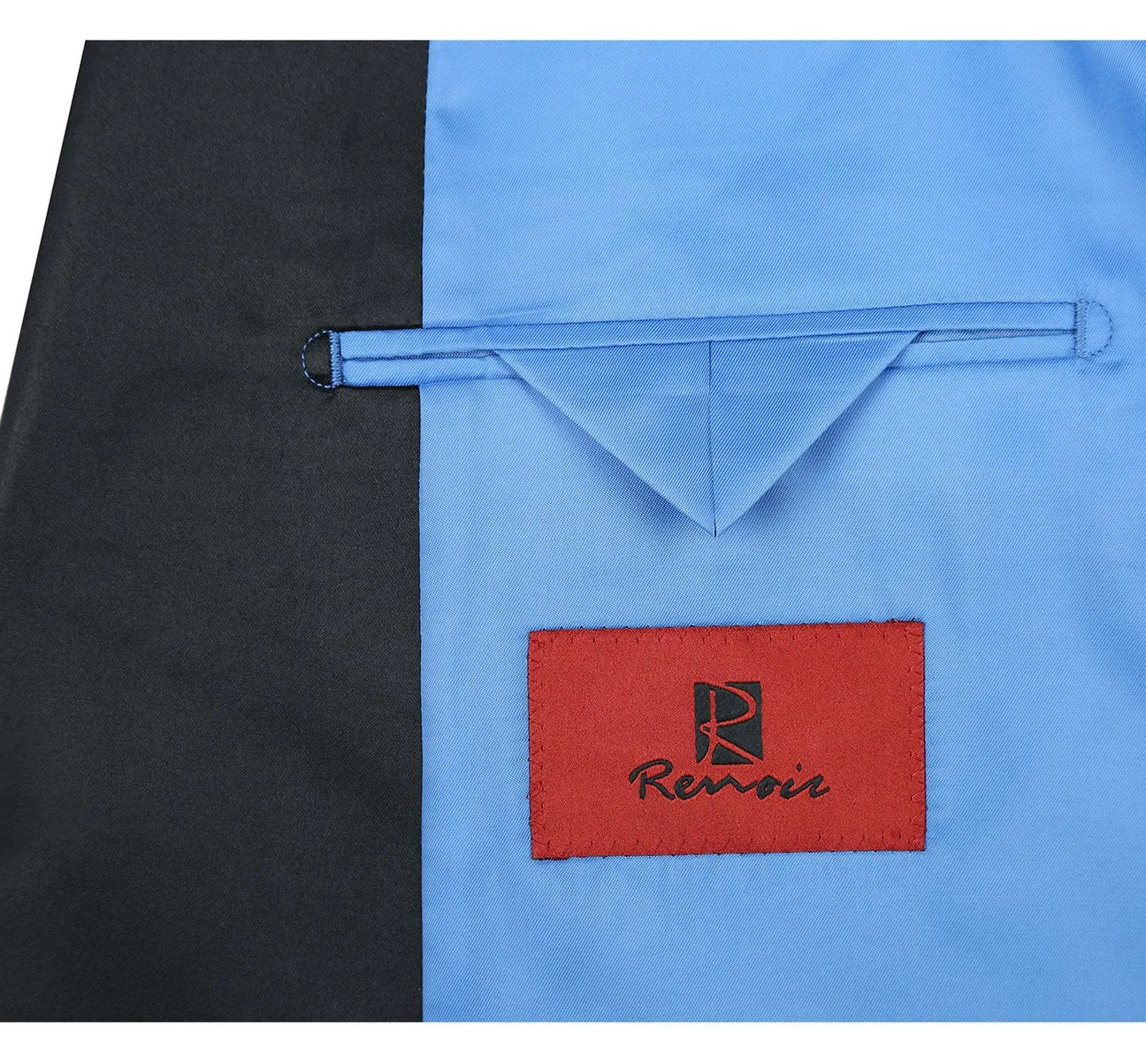 Alessandro Vitello by Renoir Dark Blue Slim Fit Peak Lapel Tuxedo Blazer With Embroidered Pattern 290-4 Anti Snag Fabric