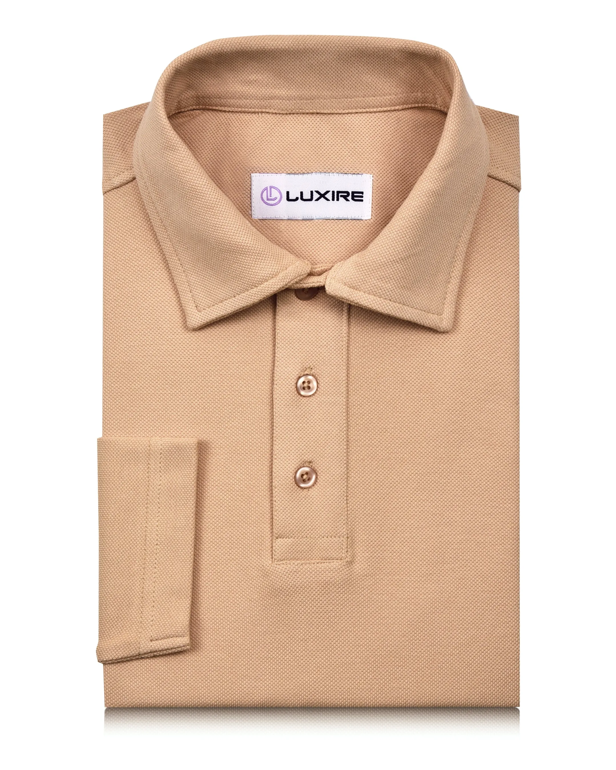 Chic Wear EZS Aria Beige Long Sleeve Polo