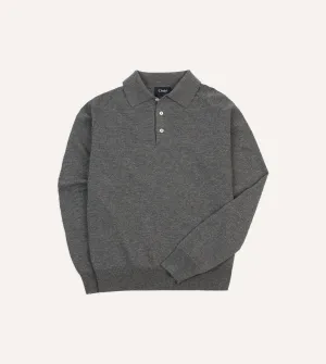 Smart Design Grey Alpaca Wool Knitted Polo