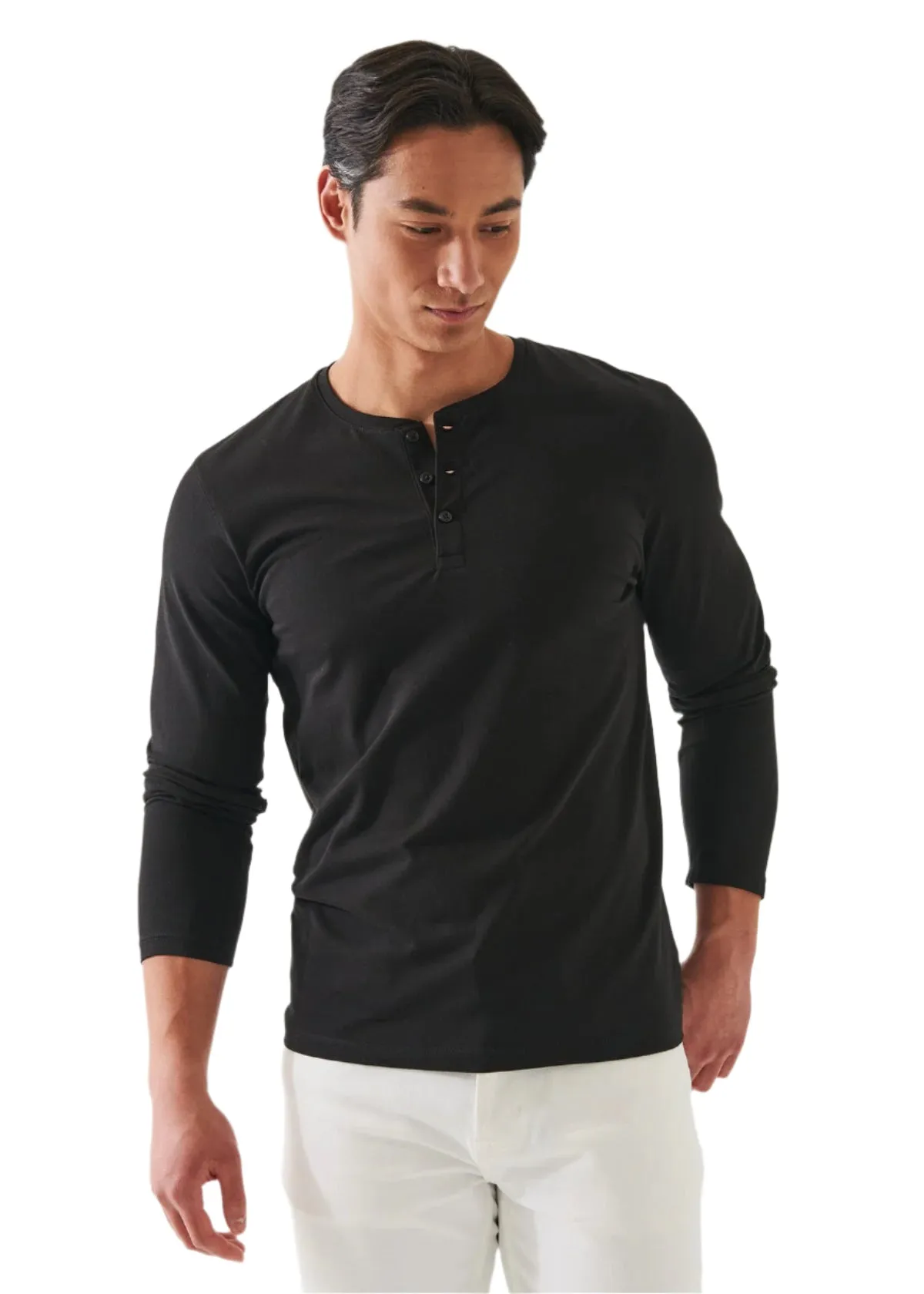 Versatile Scarf ConvertibleStyle LS Henley - Black