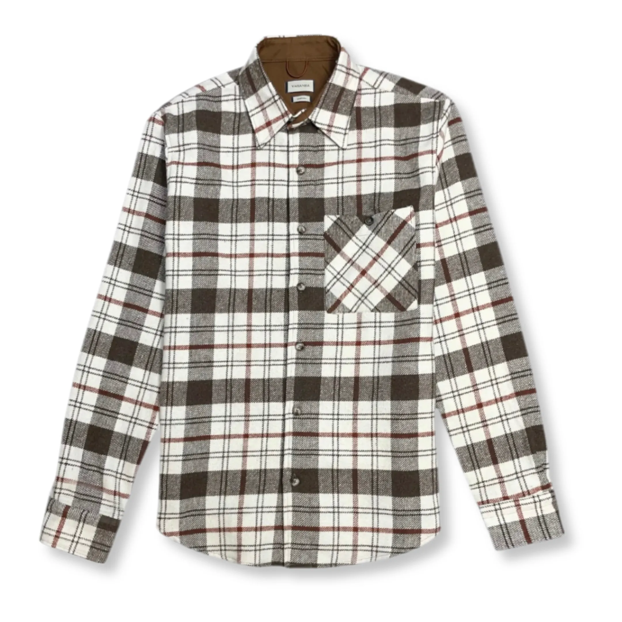 Beach Ease GridTexture Vinci Plaid Flannel Shirt